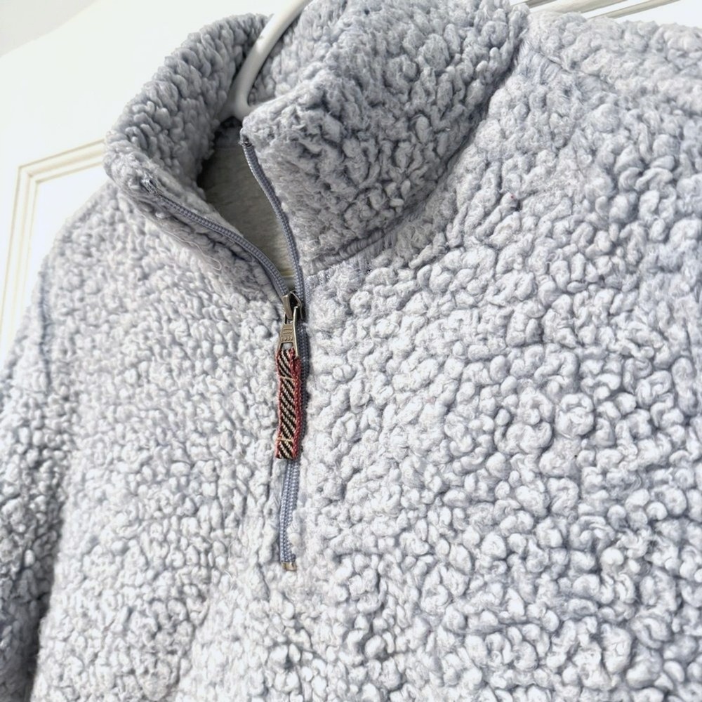 Weatherproof Vintage Pullover Blue Excellent Faux Fur Sherpa 1/4 Zip Women M - Picture 3 of 9